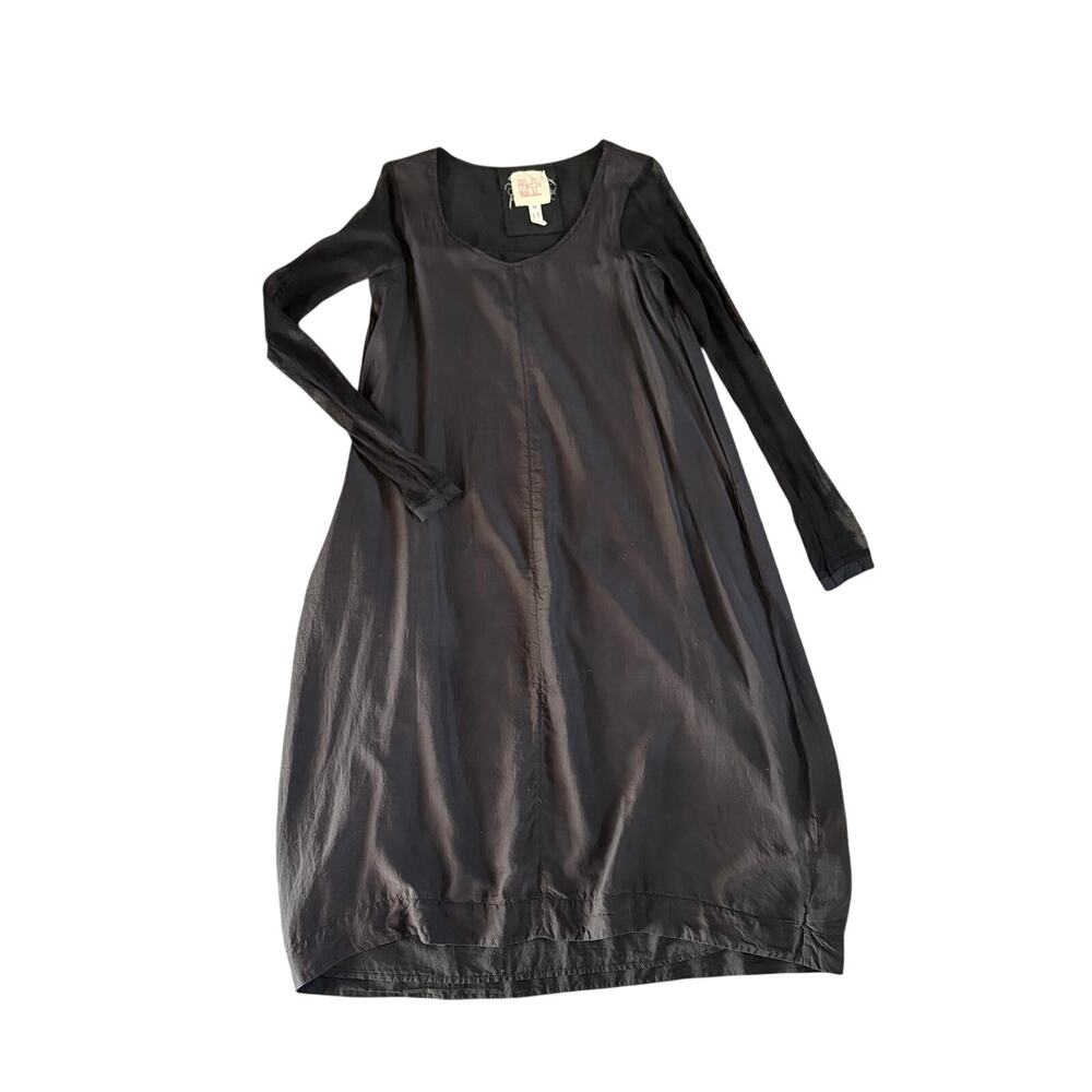 Hannoh Wessel H+ Black Mixed Media Dress With Sheer Sleeves Size 36 (Small)